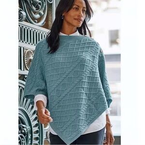 Chic Blue Women's Poncho